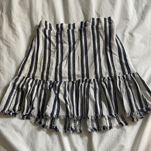 RUFFLE STRIPPED SKIRT